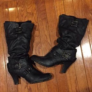 Black boots with heels